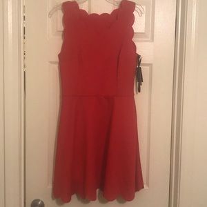 Red Scallop Dress